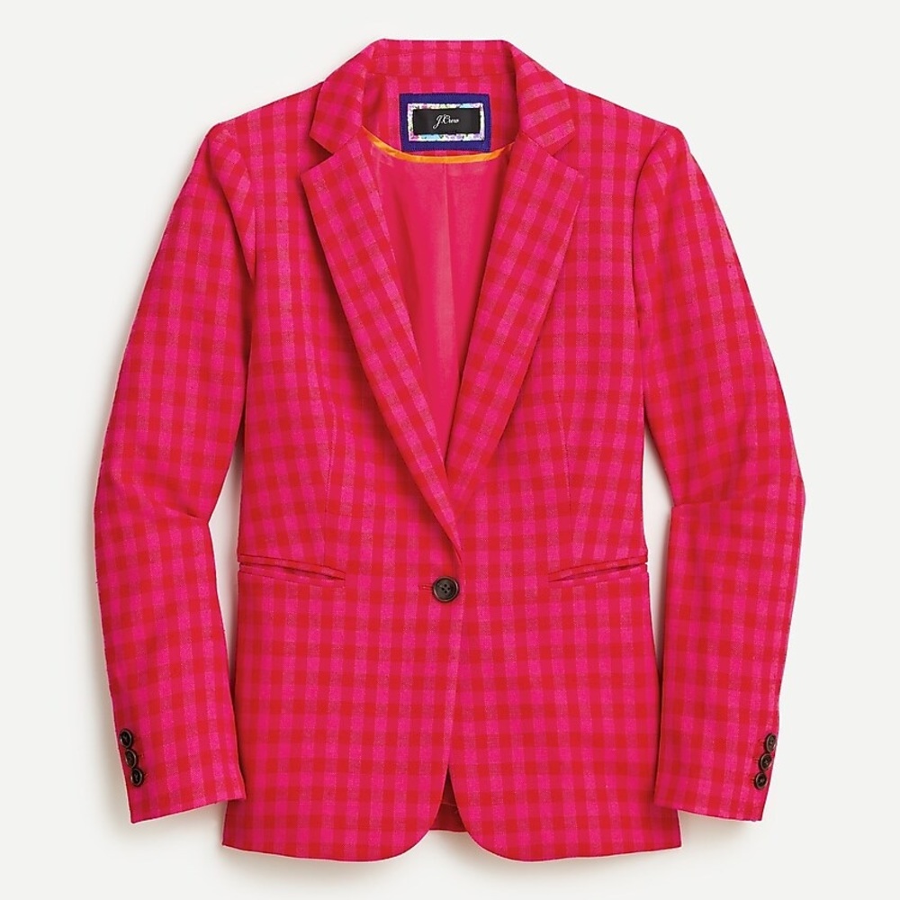 NWT J. Crew Colorful Gingham Blazer | Sz 8